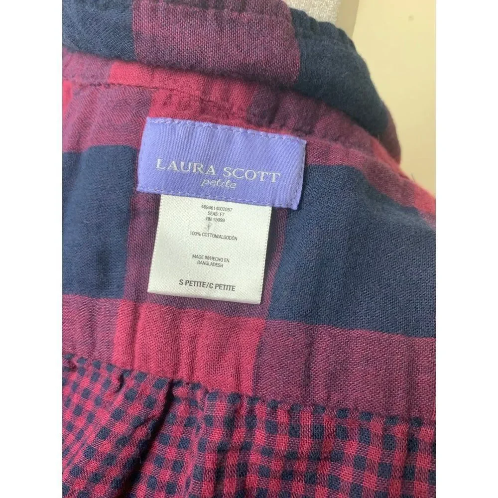 Laura Scott petite plaid button down - Picture 4 of 4